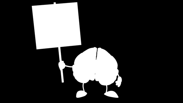 Cartoon hersenen met bord - Video