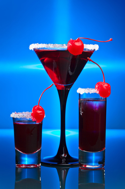 alcoholic drinks with  cherry  - Photo, Image
