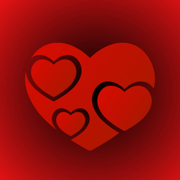 大きな赤いバレンタインの心の白い背景に隔離された。ベクトル記号 - ベクター画像