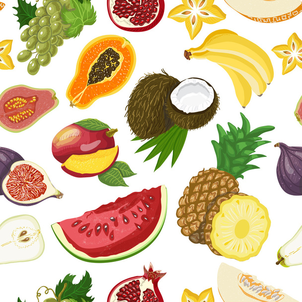 Seamless pattern with healthy fruits - Wektor, obraz