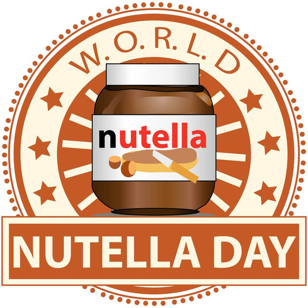 Dia Mundial da Nutella Sinal e Distintivo Vetor - Vetor, Imagem