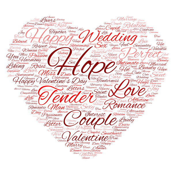 Valentinstag Wordcloud-Text - Foto, Bild