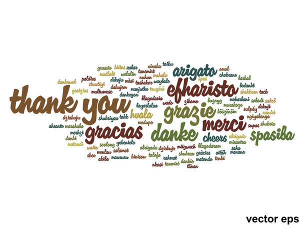 Консервативное облако слов "спасибо"
 - Вектор,изображение