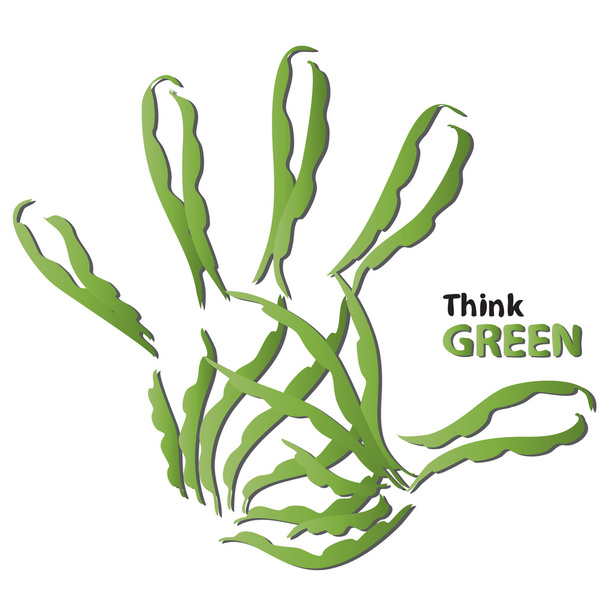 zöld ökológia kéz nyomtatási - Fotó, kép
