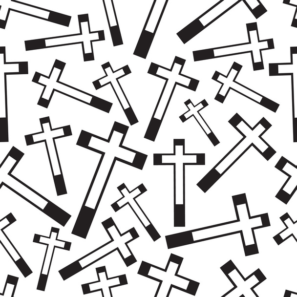 negro y blanco religión cruz sin costura patrón eps10
 - Vector, Imagen
