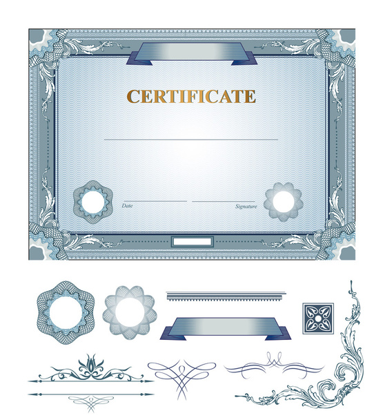 Certificate with design elements. - Vector, Imagen