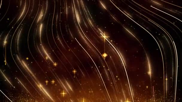 όμορφο Αφηρημένο βραβείο πολυτέλειας Σωματίδια Φουτουριστικό glitter καμπύλες γραμμές κύμα Seamless Loop Animation - Πλάνα, βίντεο