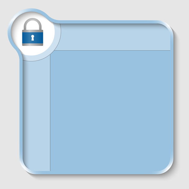 blue text box for entering text and padlock - Vektori, kuva
