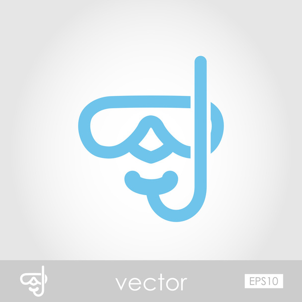máscara de buceo icono vector - Vector, imagen