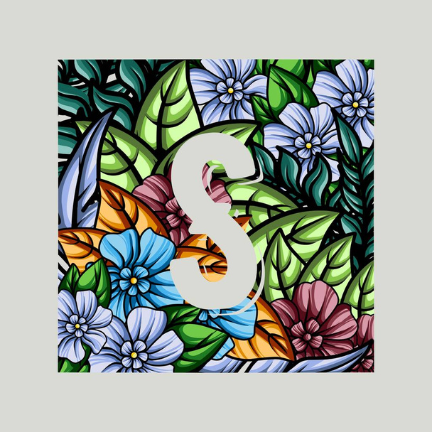 ilustración del alfabeto monograma floral. diseño vectorial - Vector, Imagen