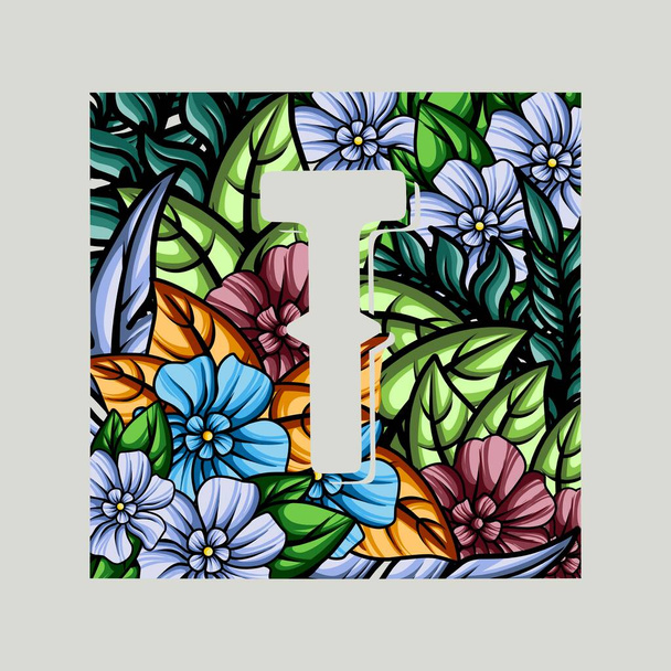 Ilustracja alfabetu kwiatowego. konstrukcja wektora - Wektor, obraz