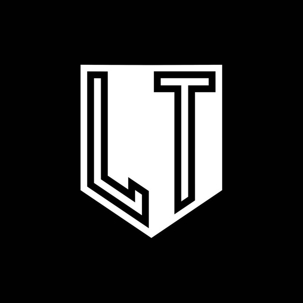 LT Літера Логотип монограма щита геометрична лінія всередині шаблону дизайну стилю щита - Фото, зображення