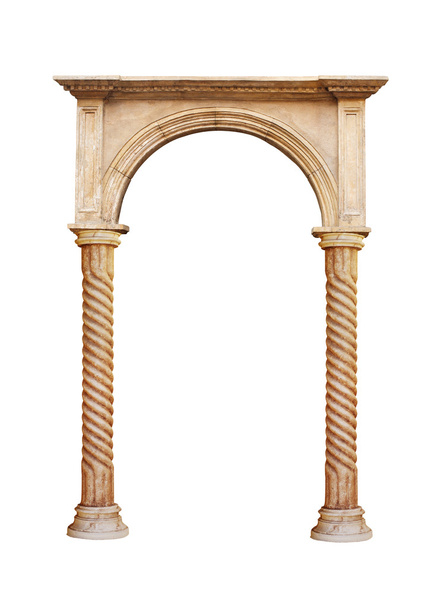 Greek arch column isolated on white background - Photo, Image