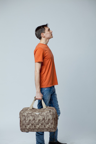 male with bag - Foto, afbeelding