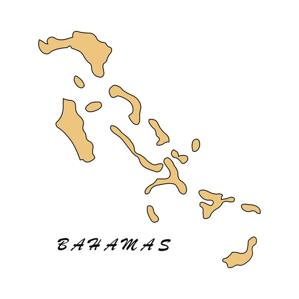 Карта Багамських Островів Векторний дизайн ілюстрації символів - Вектор, зображення