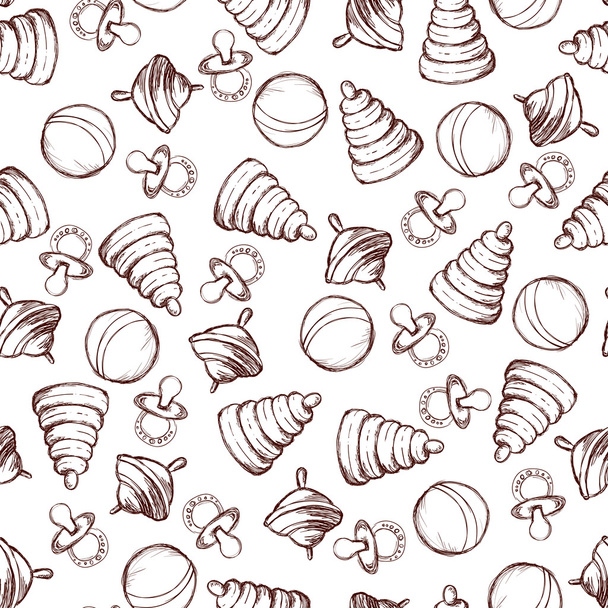 Seamless pattern of toys - Vecteur, image