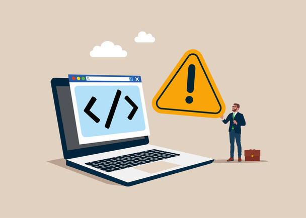 Worst writing application. Website coding. Programming code. Web UI-UX design software developer concept on laptop. Vector illustration - Vector, Image