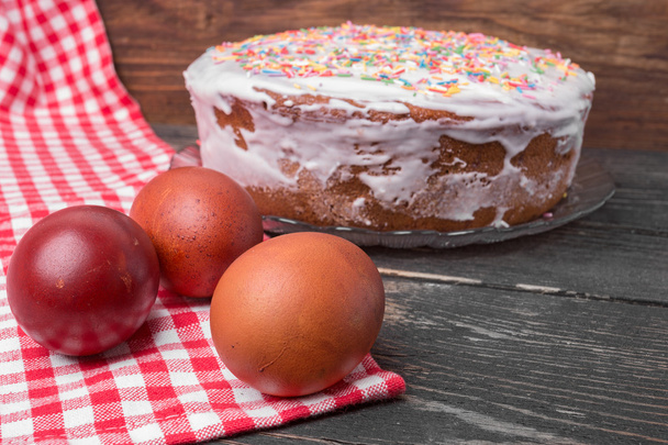 cake candied fruit and sugar powder - Φωτογραφία, εικόνα