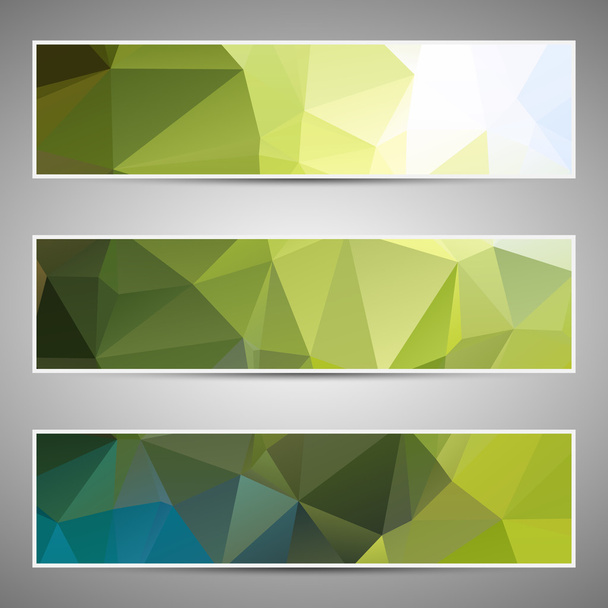 Absztrakt, geometrikus, háromszög alakú bannerek készlet - Fotó, kép