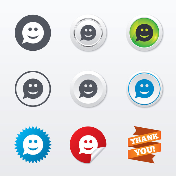 Smile face sign icons - Vector, afbeelding