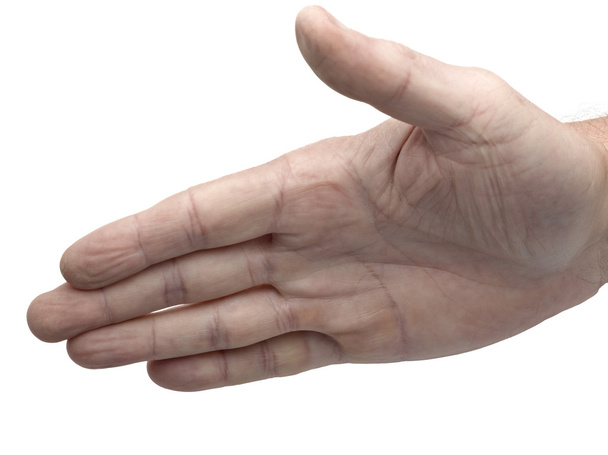 Mano masculina a punto de estrechar manos
 - Foto, imagen