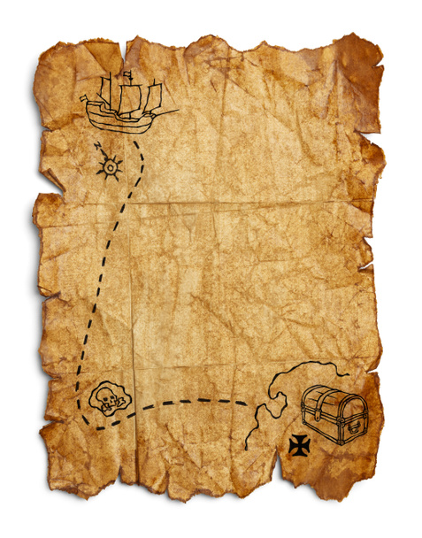 Старая пиратская карта
 - Фото, изображение
