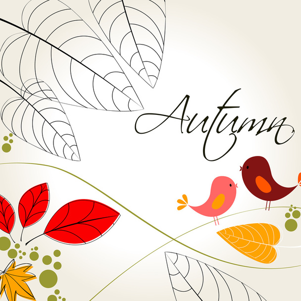 Aranyos őszi illusztráció - Vektor, kép