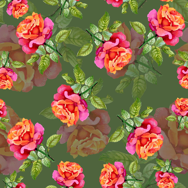 Roses seamless pattern - Photo, Image