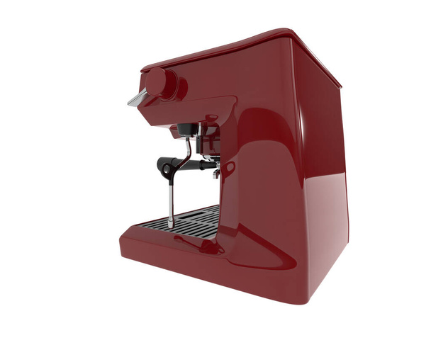 バックグラウンドで分離されたコーヒーマシン. 3Dレンダリング - イラスト - 写真・画像