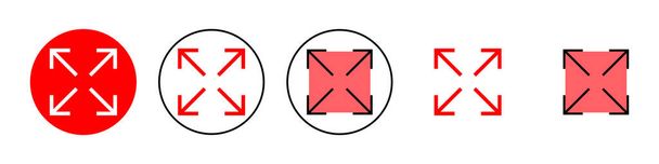Fullscreen Icon set illustration. Expand to full screen sign and symbol. Arrows symbol - Vector, Image