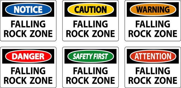 Σημάδι κινδύνου, πτώση Rock Zone - Διάνυσμα, εικόνα
