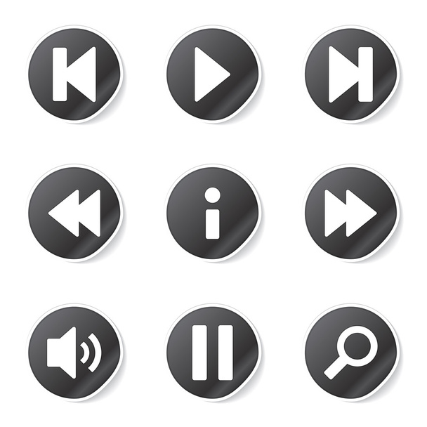 Multimedia Controller Icon Set - ベクター画像