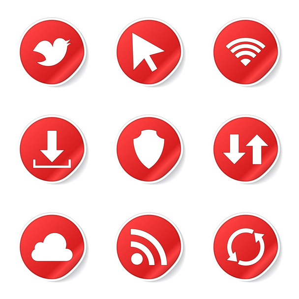 Web Internet Social Icon Set - Vektör, Görsel