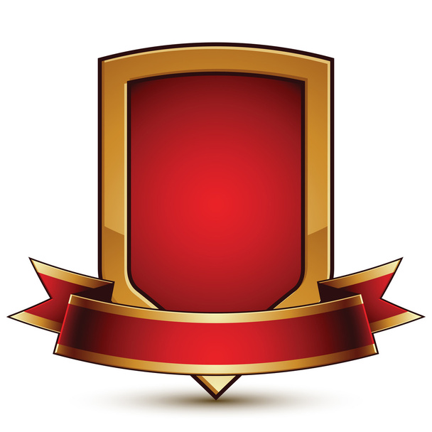 Golden  insignia with ribbon  sign - Vettoriali, immagini