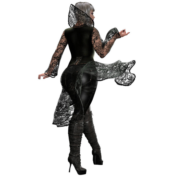 Representación 3D, ilustración, mujer en forma con la pierna protésica - Foto, imagen