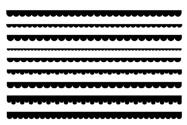 Jakobsmuschel Rand einfachen Trennsteg Ornament Kantenausschnitt Dekoration isoliert auf weißem Hintergrund. . Vektorillustration - Vektor, Bild