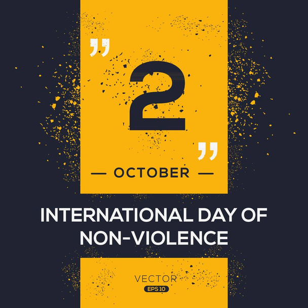 Διεθνής ημέρα κατά της βίας, που πραγματοποιήθηκε στις 2 Οκτωβρίου. - Διάνυσμα, εικόνα