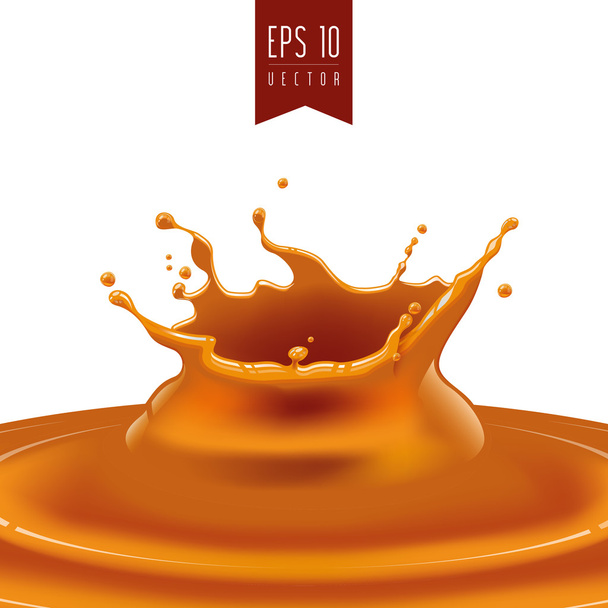 Splash of caramel or oil vector - Vektor, Bild