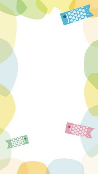 Εικόνα πλαισίου παραμορφωμένου κυπρίνου, οστρακιού, κυπρίνου μωρού και υγρού σχήματος. - Διάνυσμα, εικόνα
