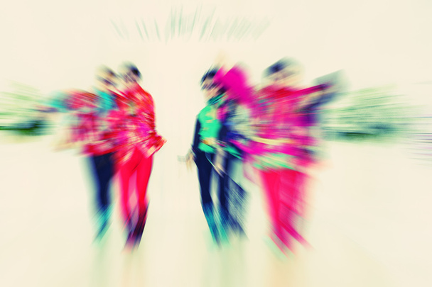 Abstract background - fashion models on catwalk - radial zoom bl - Photo, Image