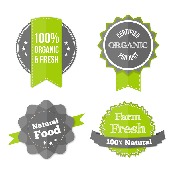 Fresh Organic Labels and Elements - Vector, Image