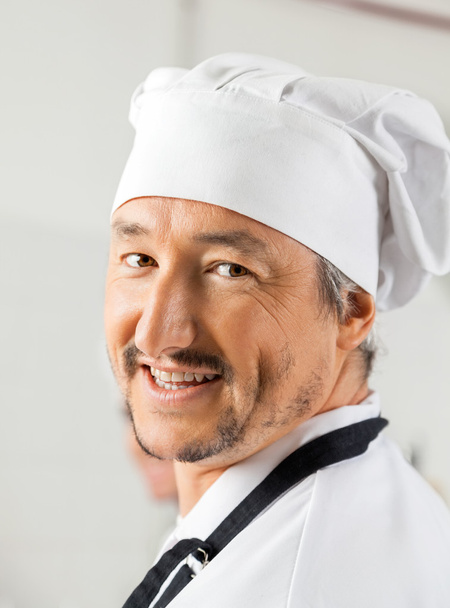 Closeup Portrait Of Happy Male Chef - Foto, Imagem