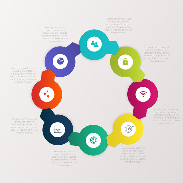 Colorful infographics for business presentations - Vektor, obrázek