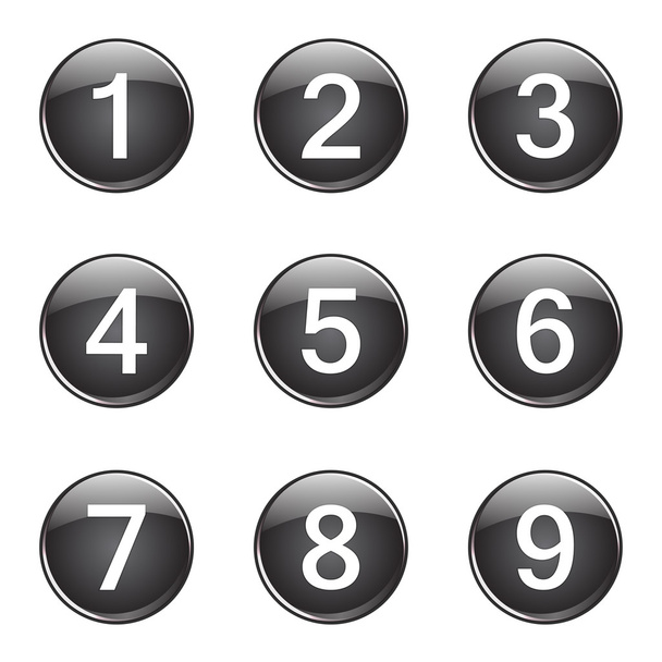 Numbers Counting Icon Set - Vektör, Görsel