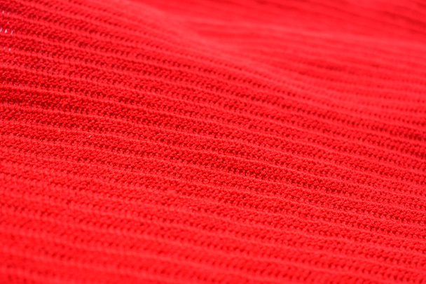 текстура из красной шерсти вязаной пряжи, шерстяной ткани фона - Фото, изображение