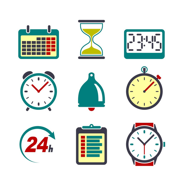 Color time icons - Vector, Imagen