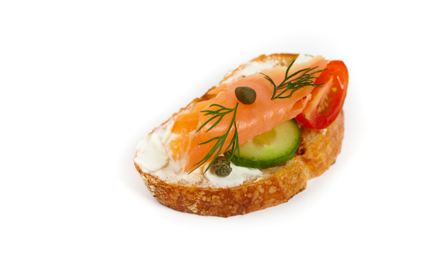 Finger food canapes with smoked salmon - Photo, Image