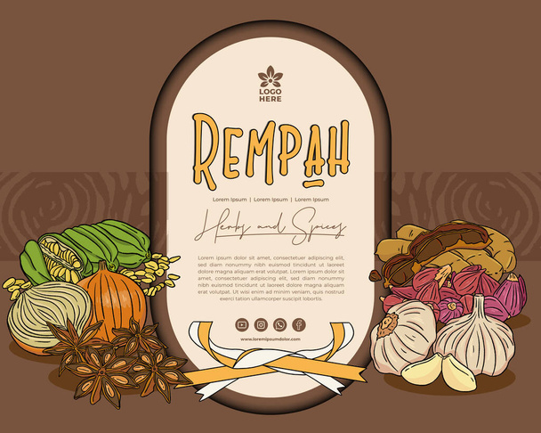 Design Packaging indonesian herbs and spices illustration Vector template - Vector, Image