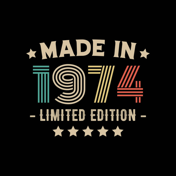 Made in 1974 limited edition t-shirt design - Vector, Image