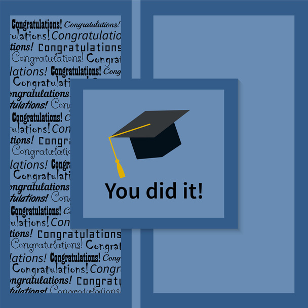 Tarjeta de felicitación con felicitaciones Graduado
  - Vector, imagen